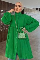 Tesettür giyim YEŞİL BALON KOL MÜSLİN GÖMLEK TUNİK T 20032