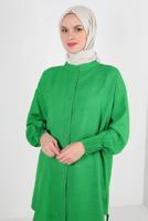 Hijab clothing GREEN SHIRT TUNIC WITH ELASTIC CUFFS T 20087
