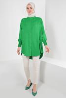 Hijab clothing GREEN SHIRT TUNIC WITH ELASTIC CUFFS T 20087