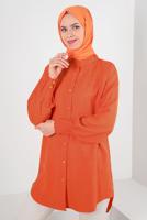 Vêtements hijab ORANGE TUNIQUE CHEMISE POIGNETS ELASTIQUE T 20087
