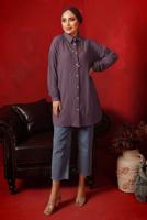 Tesettür giyim MOR ZİNCİR DETAYLI DÜĞMELİ TUNİK T 2792