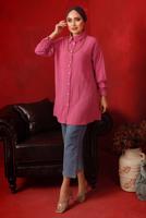 Tesettür giyim FUŞYA ZİNCİR DETAYLI DÜĞMELİ TUNİK T 2792