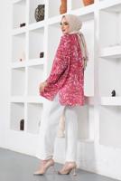 Tesettür giyim FUŞYA DESENLİ GÖMLEK TUNİK T 2888