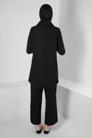 Tesettür giyim SİYAH ALVİNA TAŞ DETAYLI TUNİK T 43816