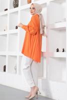 Tesettür giyim TURUNCU CEPLİ BÜRÜMCÜK GÖMLEK TUNİK T 44516