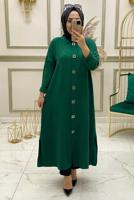 Tesettür giyim YEŞİL ÇITÇITLI YANI YIRTMAÇLI TUNİK T 50412	