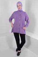Vêtements hijab POURPRE TUNIQUE CHEMISE BOUTONNÉE T 5234