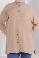 Vêtements hijab BEIGE TUNIQUE CHEMISE BOUTONNÉE T 5234
