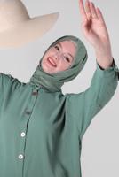 Hijab clothing GREEN BUTTONED SHIRT TUNIC T 5234