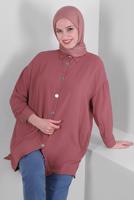 Vêtements hijab ROSE TUNIQUE CHEMISE BOUTONNÉE T 5234