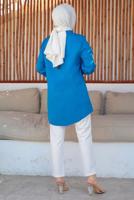 Tesettür giyim LACİVERT KOLU NAKIŞLI GÖMLEK TUNİK T 75416