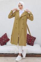 Vêtements hijab BRUN TRENCH AVEC CEINTURE T 3585