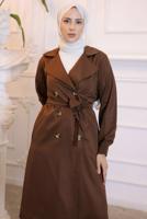 Vêtements hijab BRUN TRENCH AVEC CEINTURE T 3585