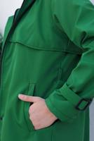 Tesettür giyim YEŞİL KAPÜŞONLU KEMERLİ DÜĞME DETAYLI TRENÇKOT T 39002