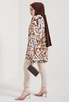 Tesettür giyim VİZON DESENLİ GÖMLEK TUNİK T 0888-2