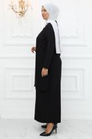 Hijab clothing BLACK EVENING DRESS WITH GEM T 1921
