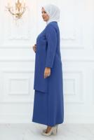 Hijab clothing NAVY BLUE EVENING DRESS WITH GEM T 1921