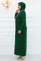 Hijab clothing GREEN EVENING DRESS WITH GEM T 1921