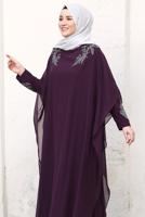 Hijab clothing PLUM EVENING DRESS WITH CAPE T 4031