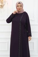 Tesettür giyim MÜRDÜM TAŞLI ABİYE ELBİSE T 8821