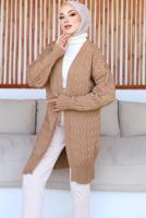 Hijab clothing BROWN KNITWEAR CARDIGAN T 0073