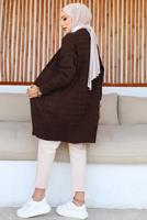 Tesettür giyim KAHVE TRİKO HIRKA T 0073