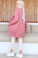 Tesettür giyim PEMBE TRİKO HIRKA T 0073