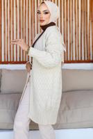 Tesettür giyim BEJ TRİKO HIRKA T 0073