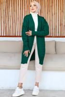 Tesettür giyim YEŞİL TRİKO HIRKA T 0073