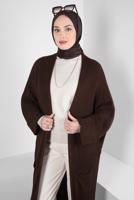 Hijab clothing BROWN KNITWEAR CARDIGAN T 0103