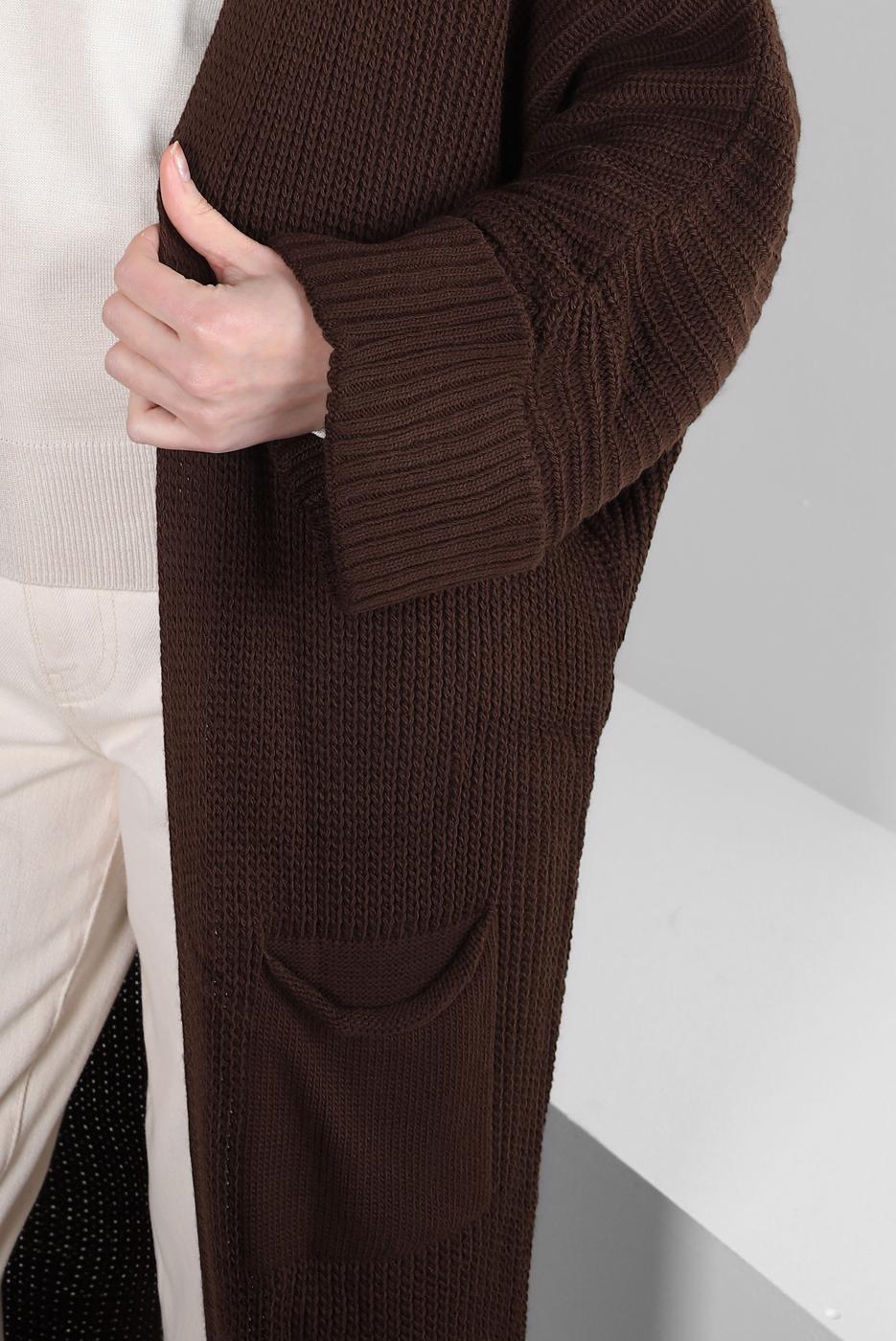 Hijab clothing BROWN KNITWEAR CARDIGAN T 0103