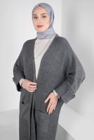Hijab clothing GREY KNITWEAR CARDIGAN T 0103