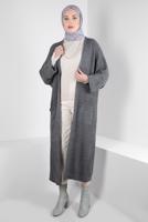 Hijab clothing GREY KNITWEAR CARDIGAN T 0103