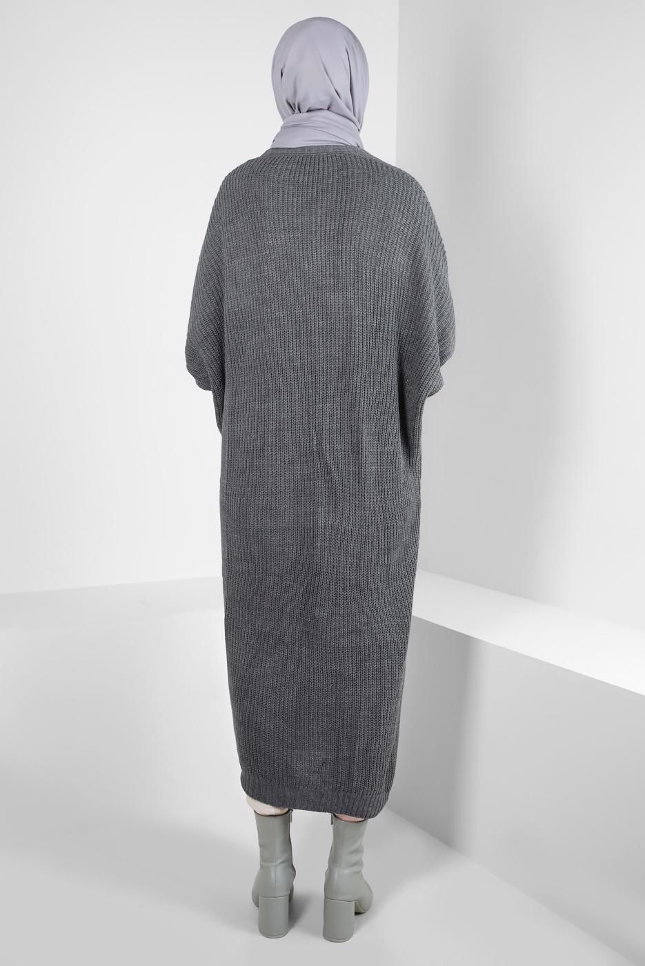 Hijab clothing GREY KNITWEAR CARDIGAN T 0103