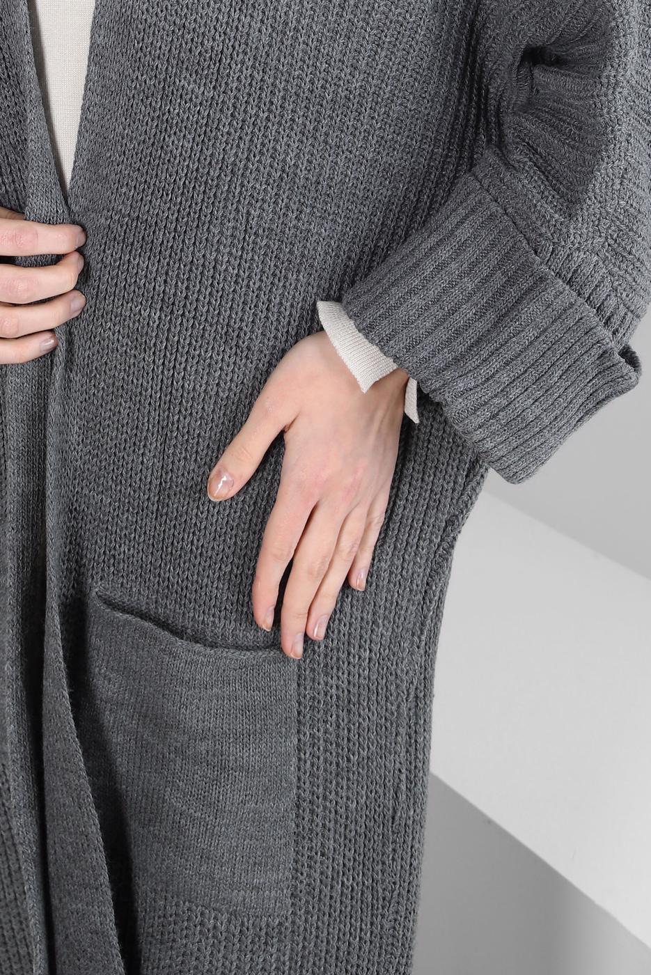 Hijab clothing GREY KNITWEAR CARDIGAN T 0103