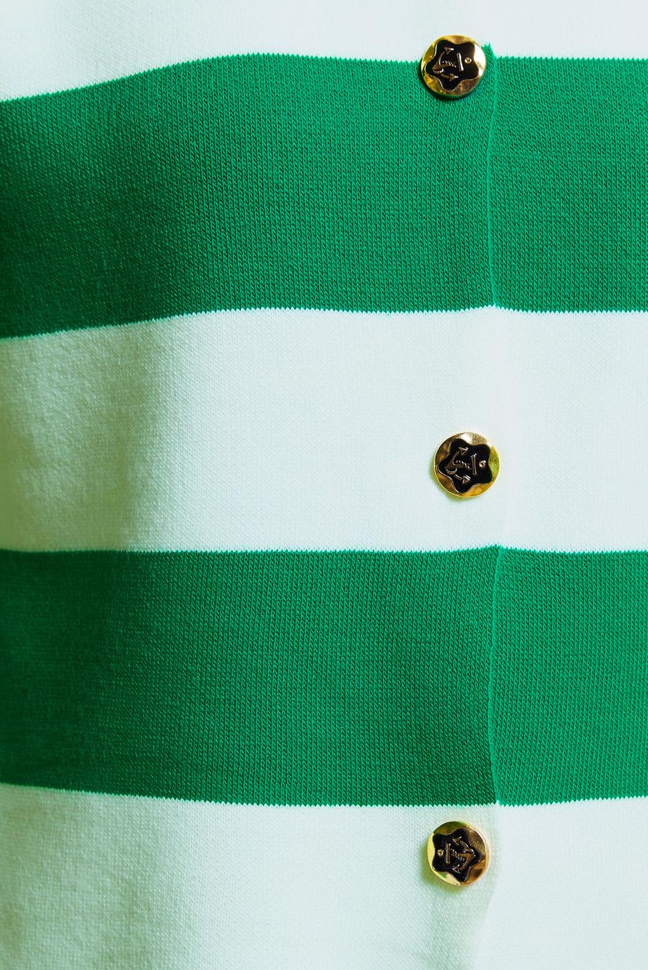 Hijab clothing GREEN STRIPED KNITWEAR CARDIGAN T 0503