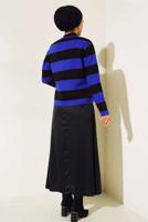 Tesettür giyim LACİVERT ÇİZGİLİ TRİKO HIRKA T 0503