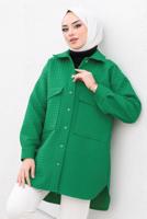 Hijab clothing GREEN QUILTED JACKET T 0563