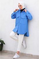 Tesettür giyim LACİVERT KAPİTONE CEKET T 0563