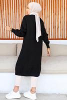 Tesettür giyim SİYAH UZUN TRİKO HIRKA T 0763