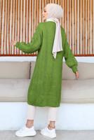 Tesettür giyim YEŞİL UZUN TRİKO HIRKA T 0763