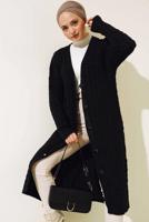 Tesettür giyim SİYAH TRİKO HIRKA T 0773