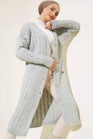 Tesettür giyim GRİ TRİKO HIRKA T 0773