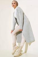 Tesettür giyim GRİ TRİKO HIRKA T 0773