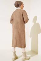 Tesettür giyim KAHVE TRİKO HIRKA T 0773