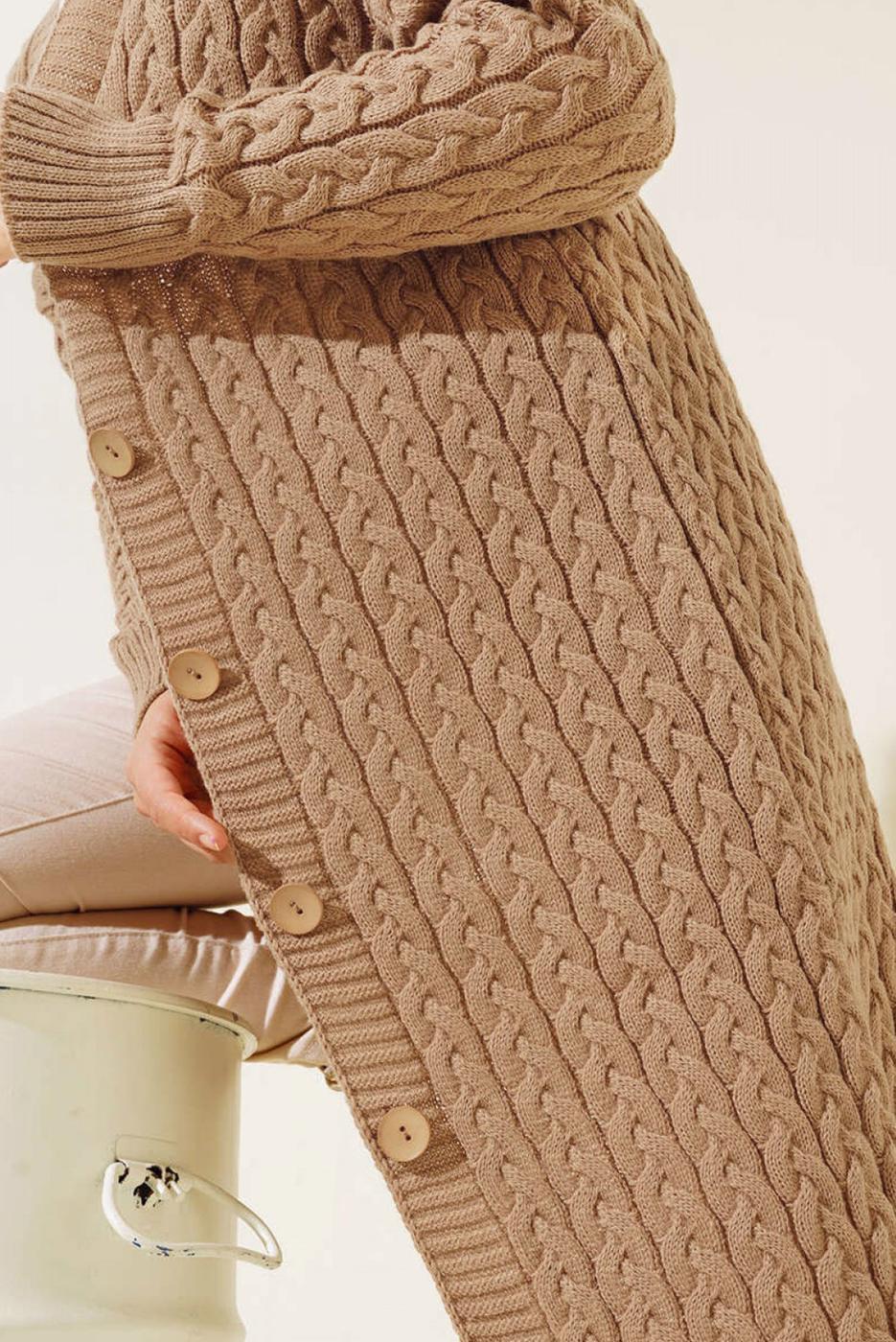 Tesettür giyim KAHVE TRİKO HIRKA T 0773