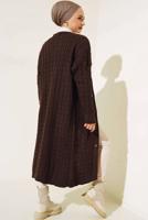 Tesettür giyim KAHVE TRİKO HIRKA T 0773