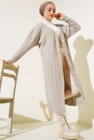 Tesettür giyim BEJ TRİKO HIRKA T 0773