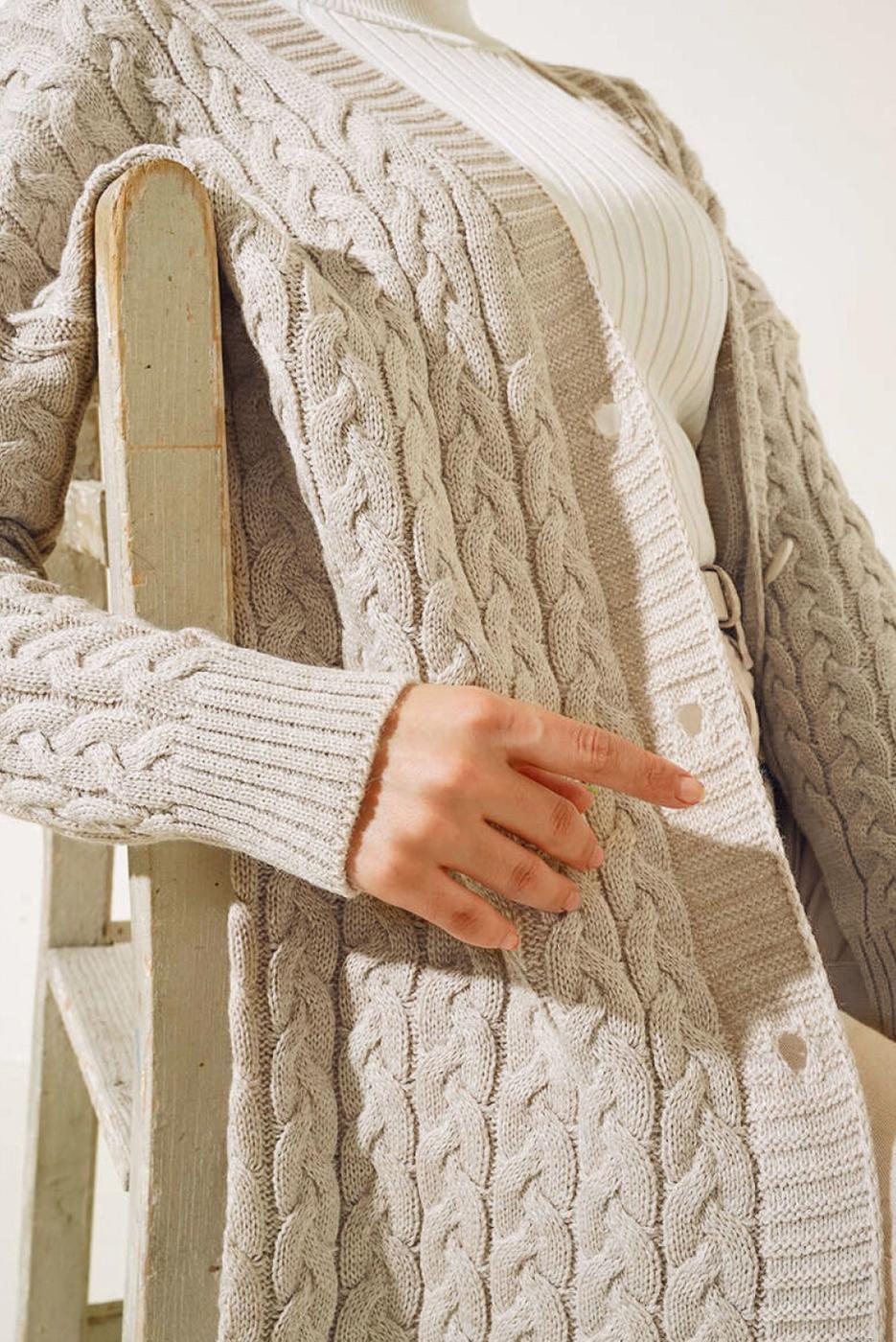 Tesettür giyim BEJ TRİKO HIRKA T 0773