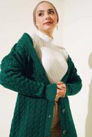 Tesettür giyim YEŞİL TRİKO HIRKA T 0773